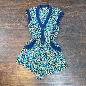 Anthropologie Lilka Tulip Printed Cotton Romper // XS
